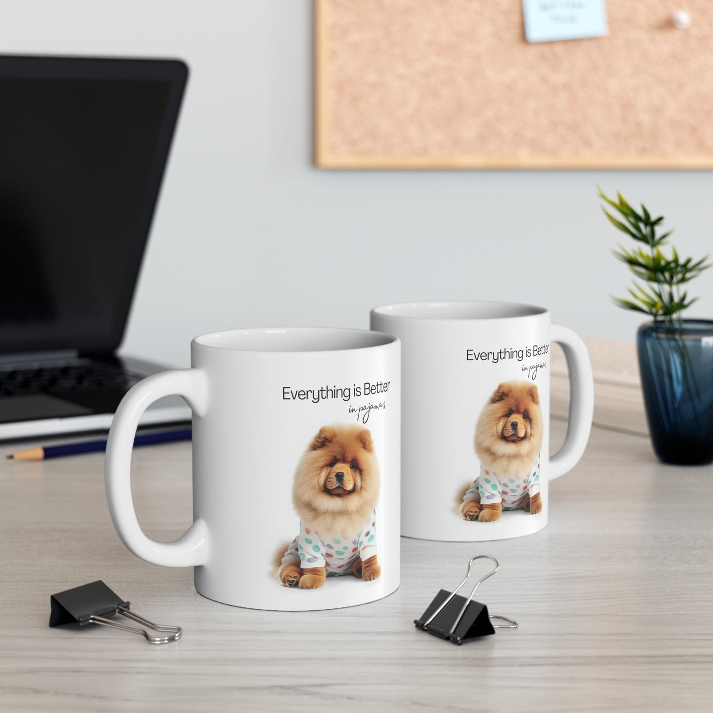 Pajama-Clad Fluffy Chow Chow Mug