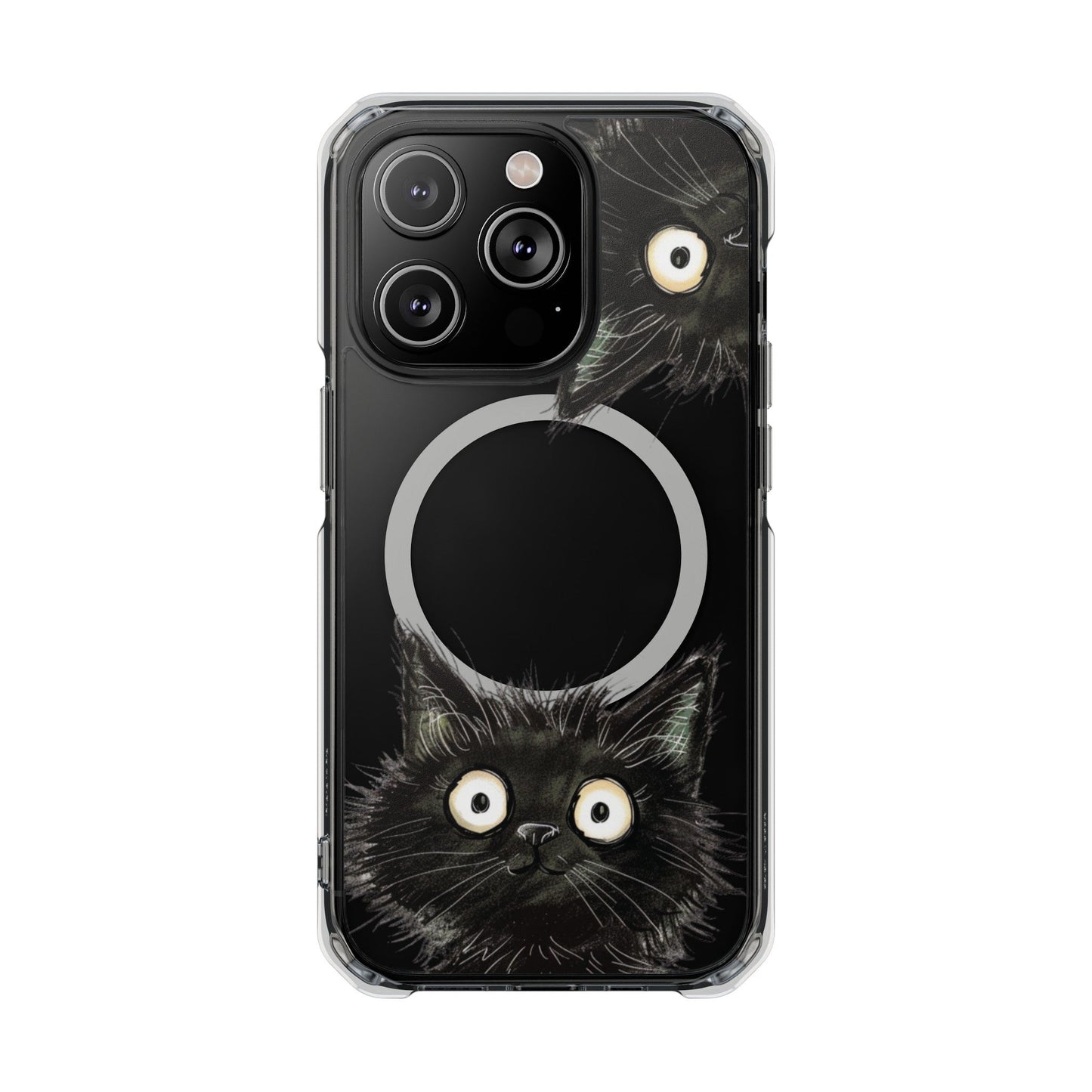 Inquisitive Magnetic Clear Cat iPhone Case
