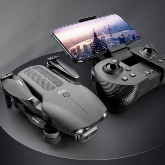 Smart Dual Camera Phantom Ninja Drone with GPS AF9: dark gray, black foldable quadcopter drone with remote controller and sma