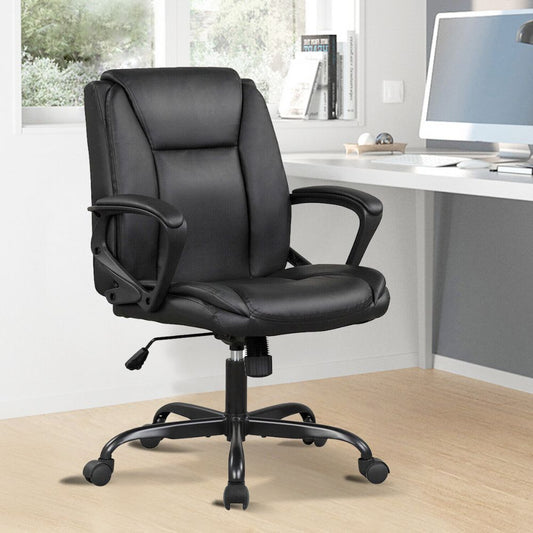 Office Chair for Resting the Mid Back: black office chair, modern executive style