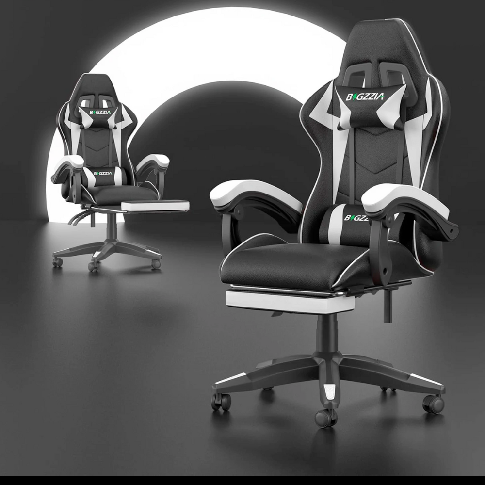 Gaming Throne with Built-in Footrest