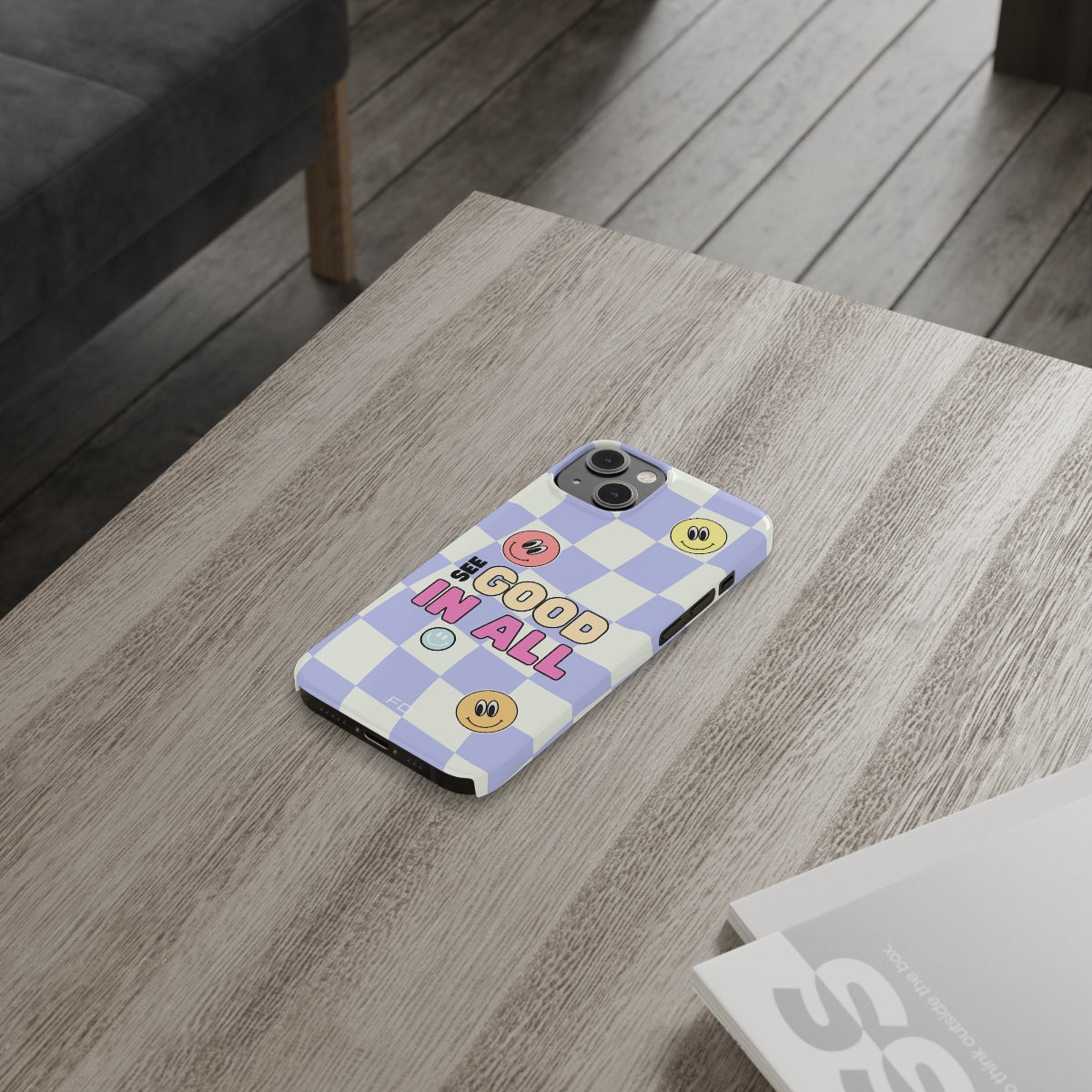 Slim Case for iPhone 14, 14 PRO and 14 PRO MAX with a Joyful Expression and Uplifting Message