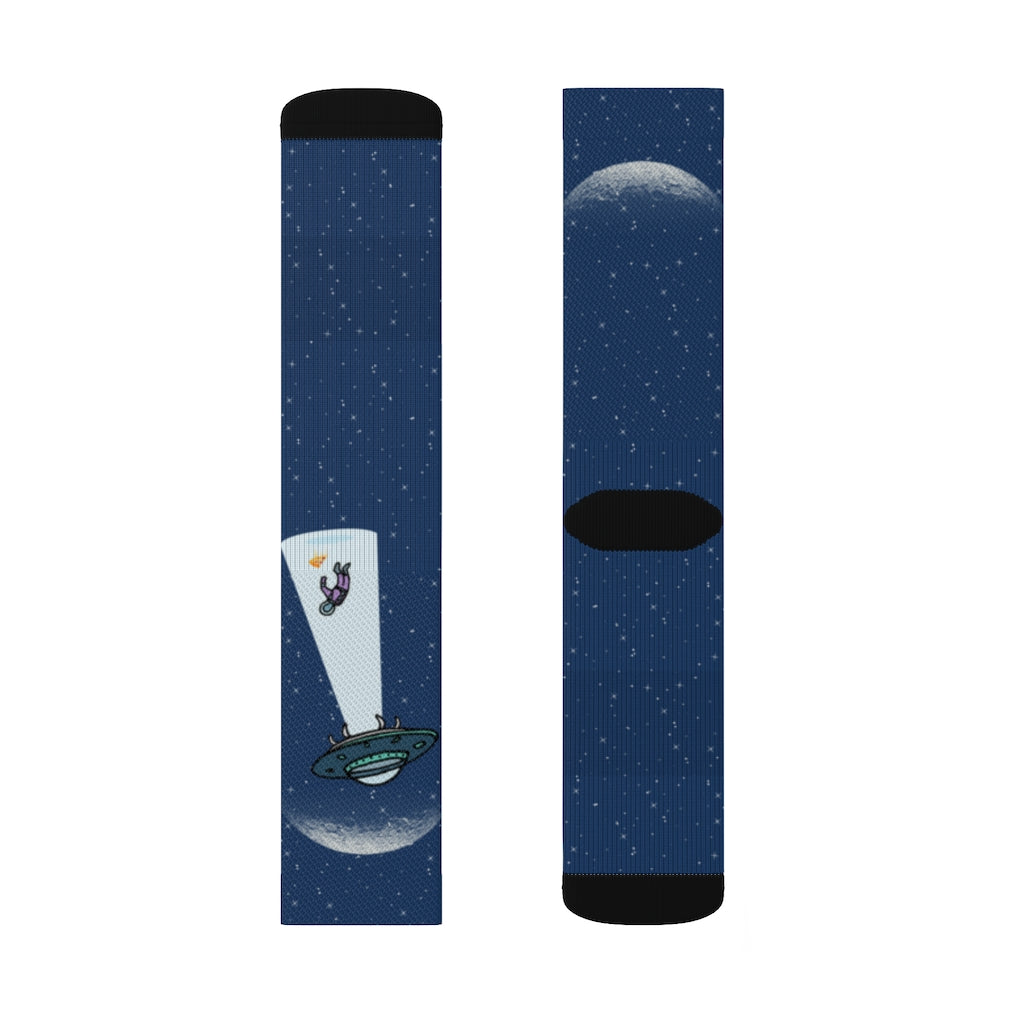 Pizza Extraterrestrial Adventure Novelty Socks