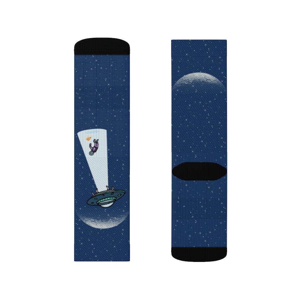 Pizza Extraterrestrial Adventure Novelty Socks