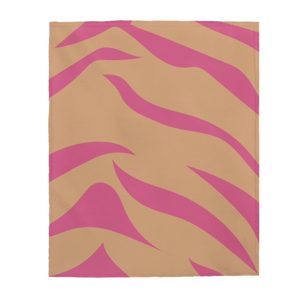 Pink and Apricot Cheetah Print Plush Blanket