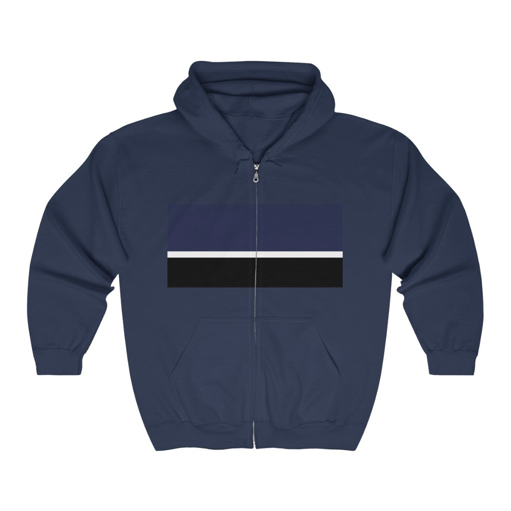 Multi-Strip Zip-Up Hoodie for Men - Heavy Blend