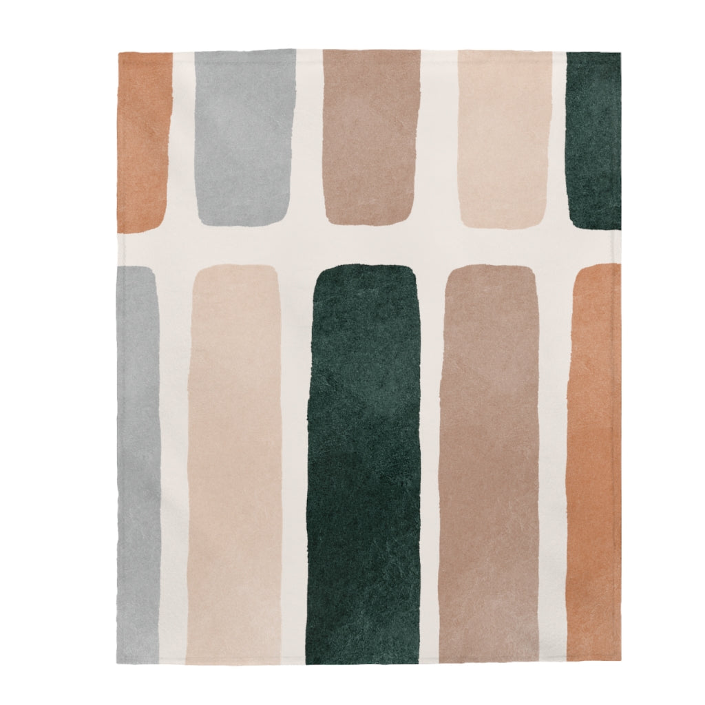 Plush Throw Blanket with Abstract Design