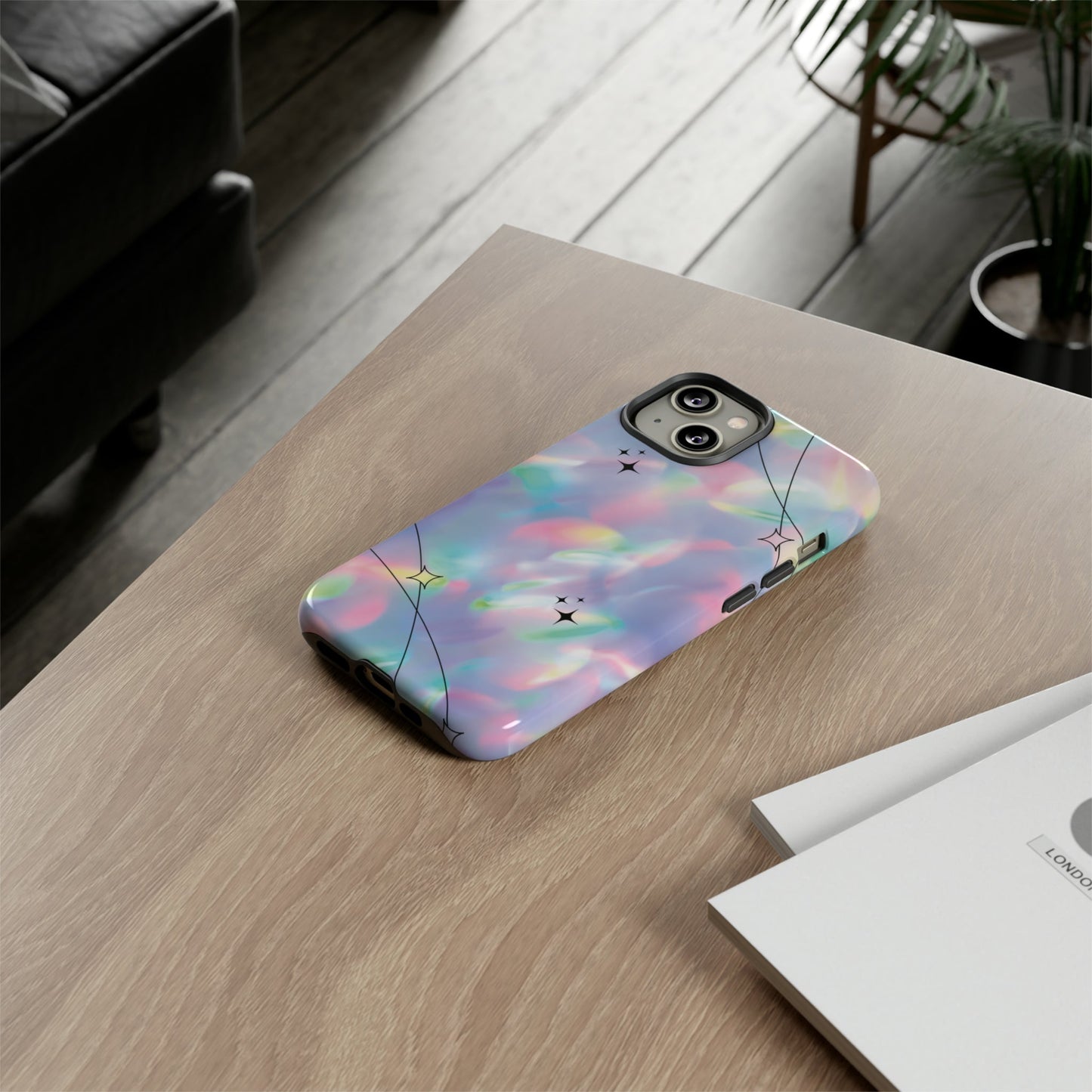 Durable iPhone Case with Stars in Gradient Pattern
