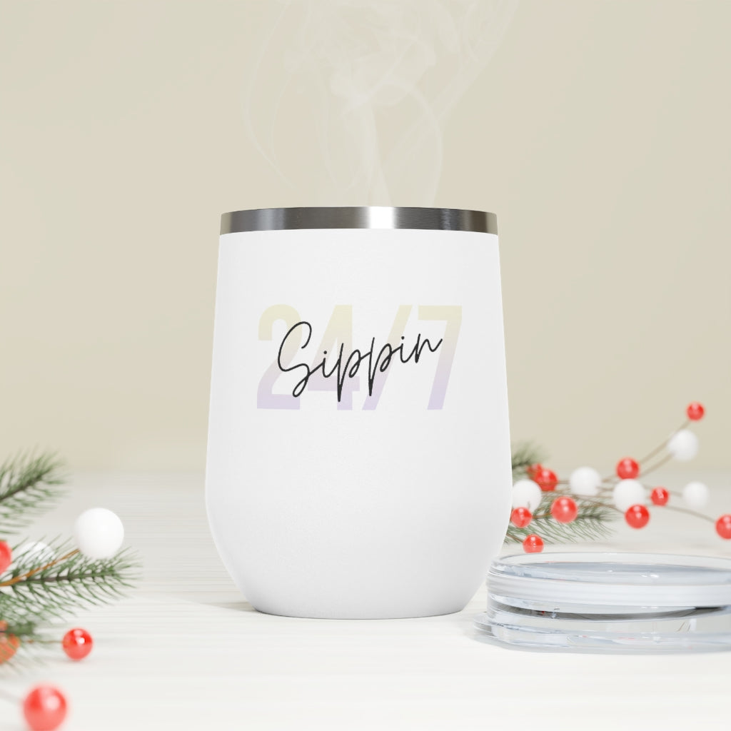 Insulated Wine Tumbler 12oz for Keeping Drinks Hot or Cold