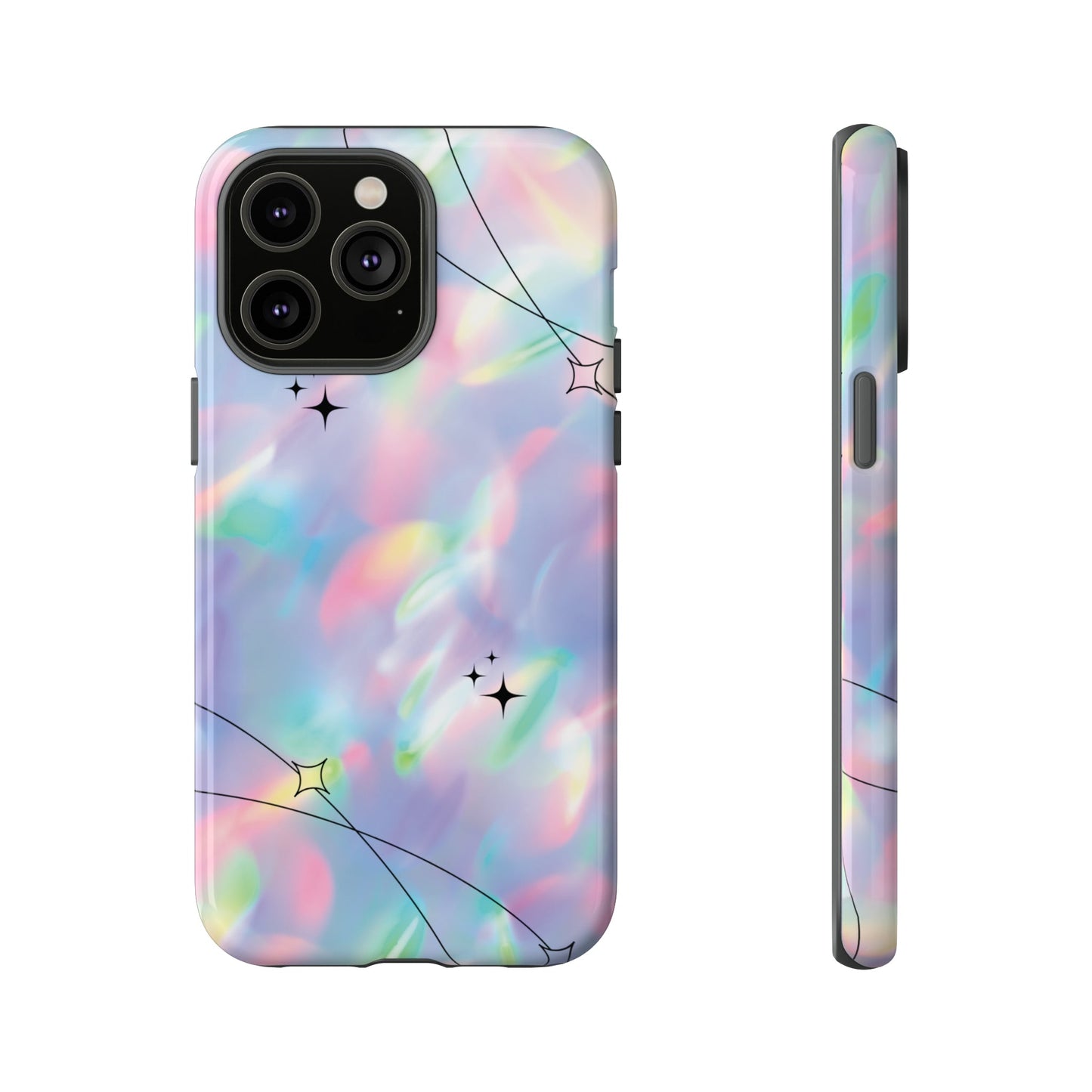 Durable iPhone Case with Stars in Gradient Pattern