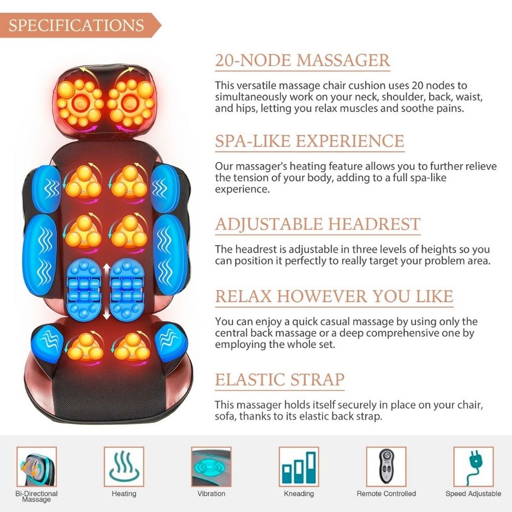Heated Massage Seat - Portable and Convenient for On-the-Go Soothing