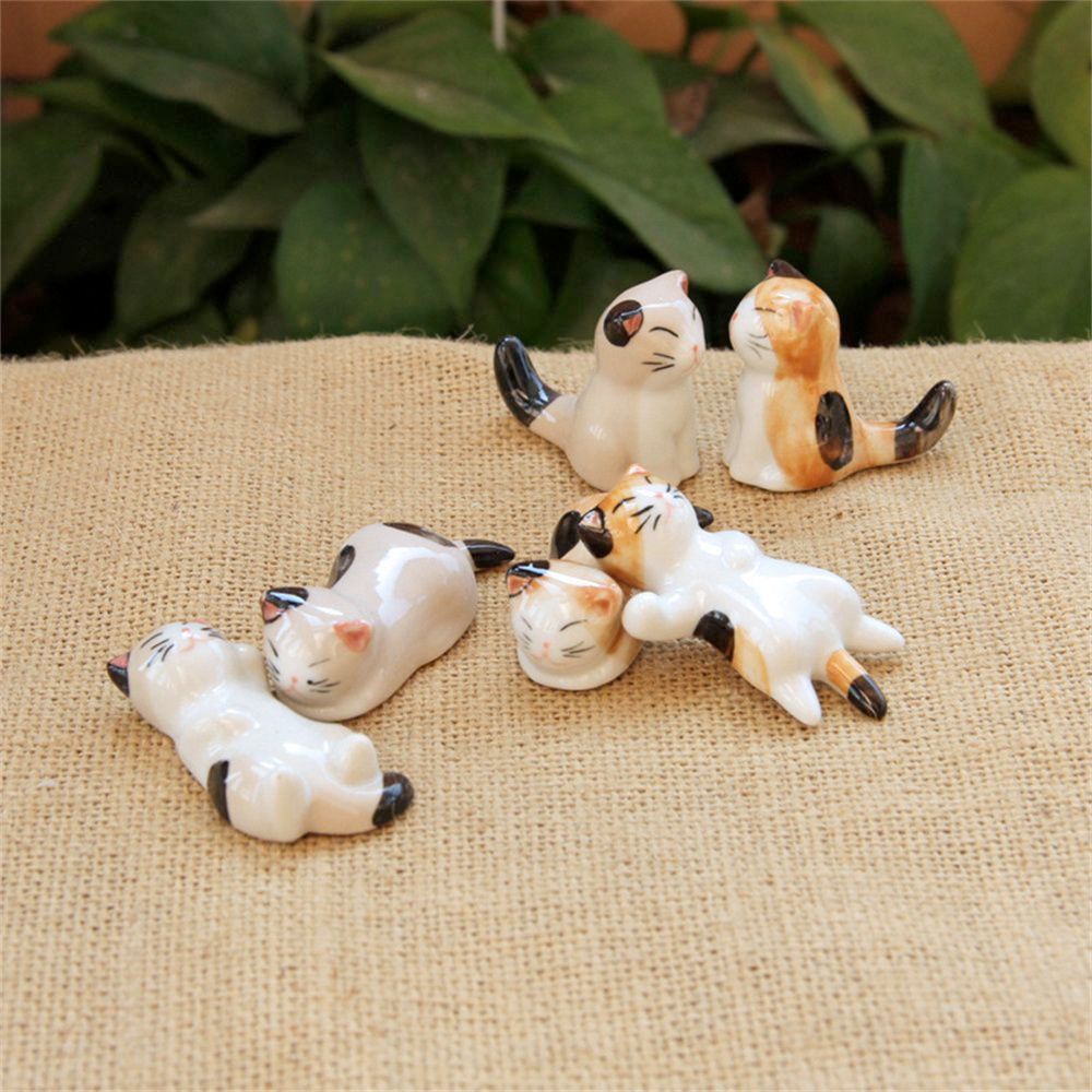Porcelain Feline Chopstick Rests - Set of Holders