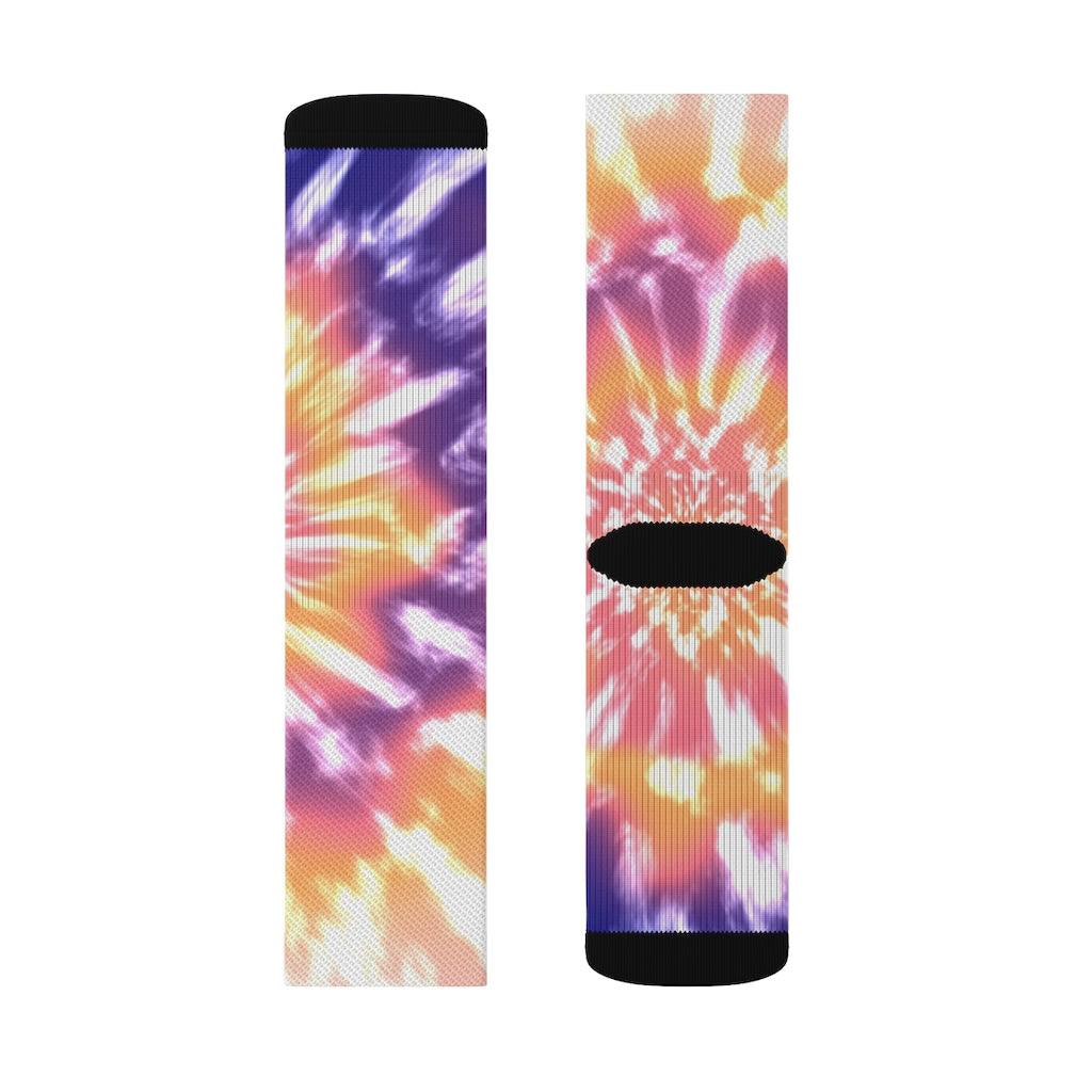 Novelty Socks with Pink Tie-Dye Design