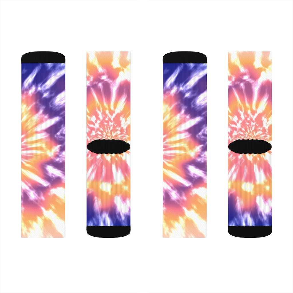 Novelty Socks with Pink Tie-Dye Design