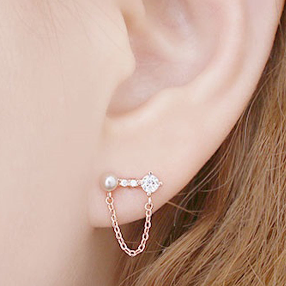 Gold-Plated Clara Chain Hoop Earrings