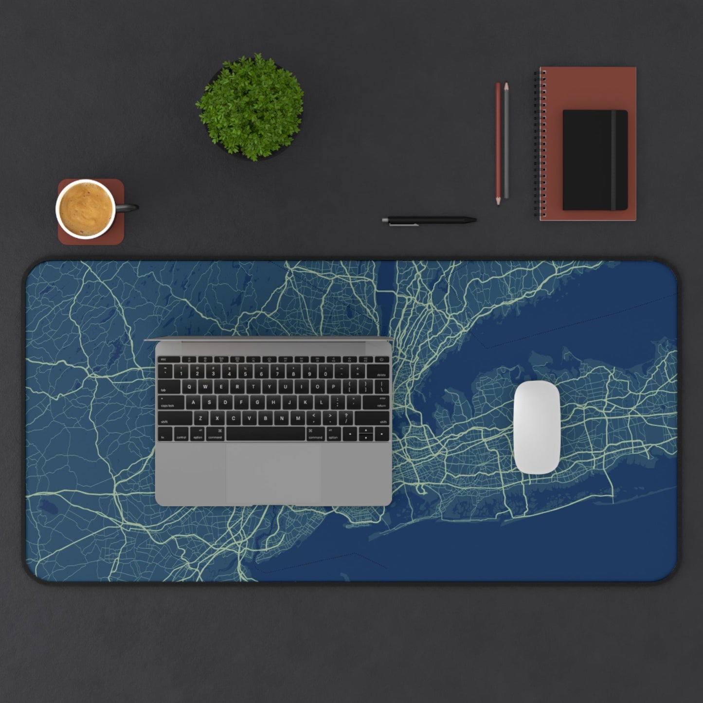 Radiant New York City Map Desk Pad