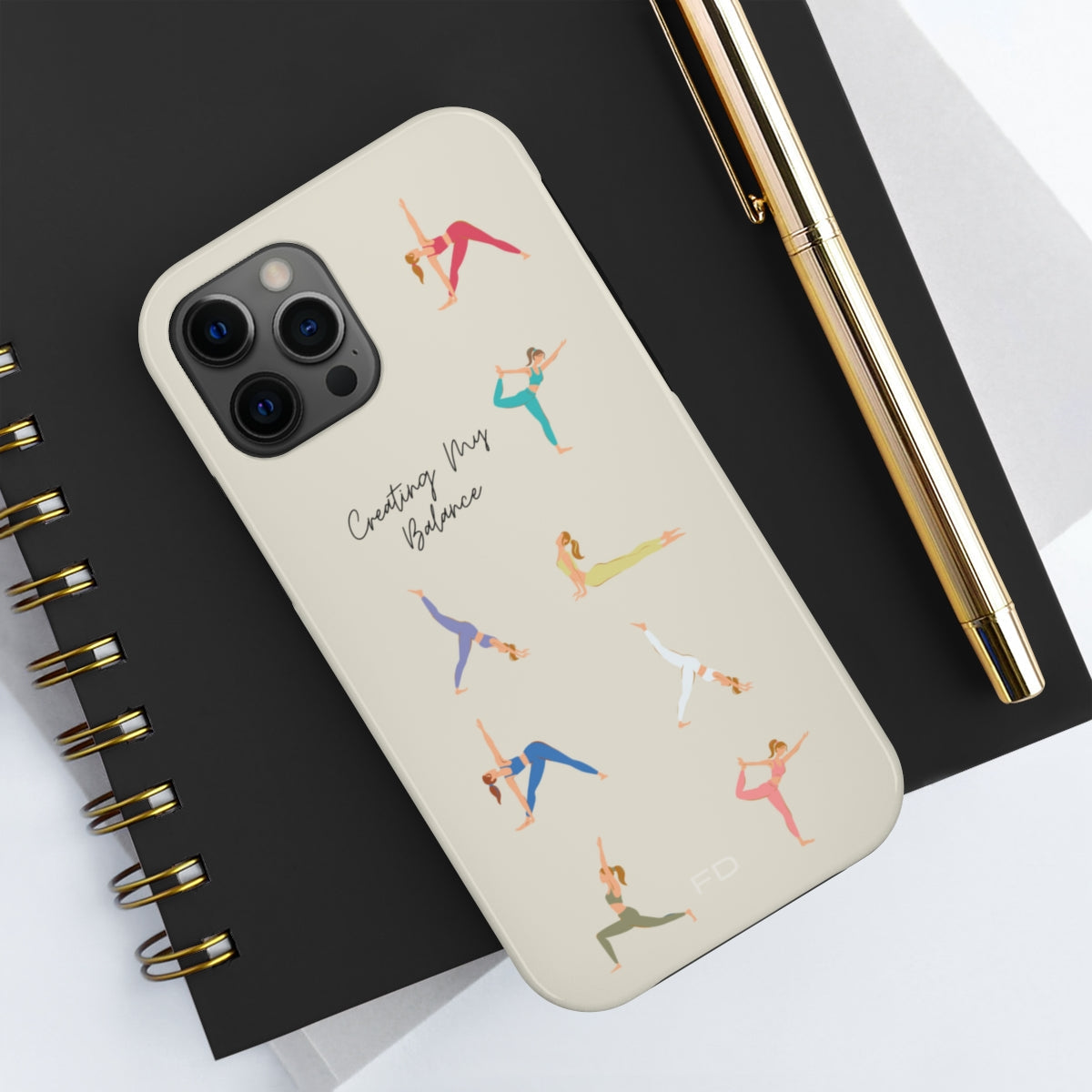 Tough Case for iPhone with Wireless Charging - Yoga Poses