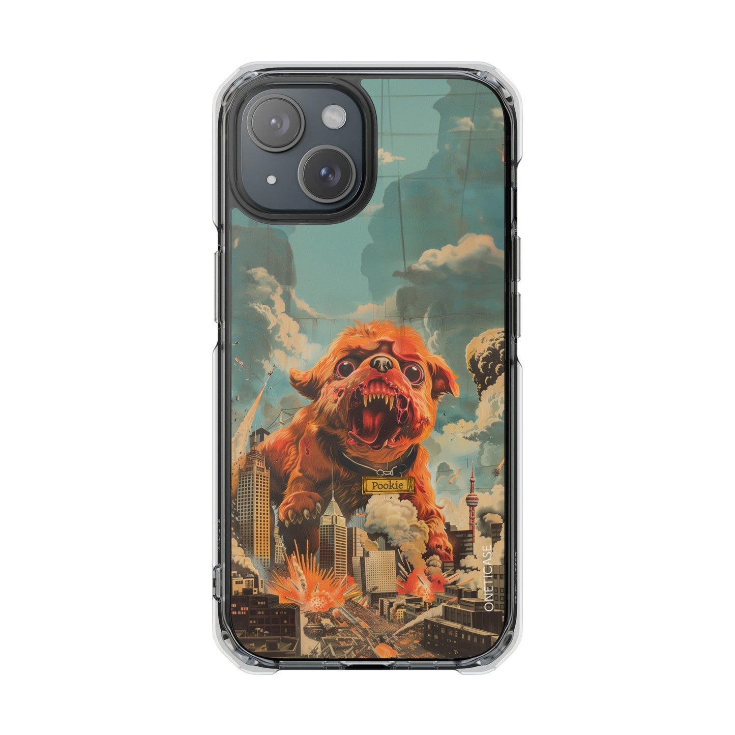 Reworked Title: Clear Magnetic Case with a Vintage Vibe for iPhone Models