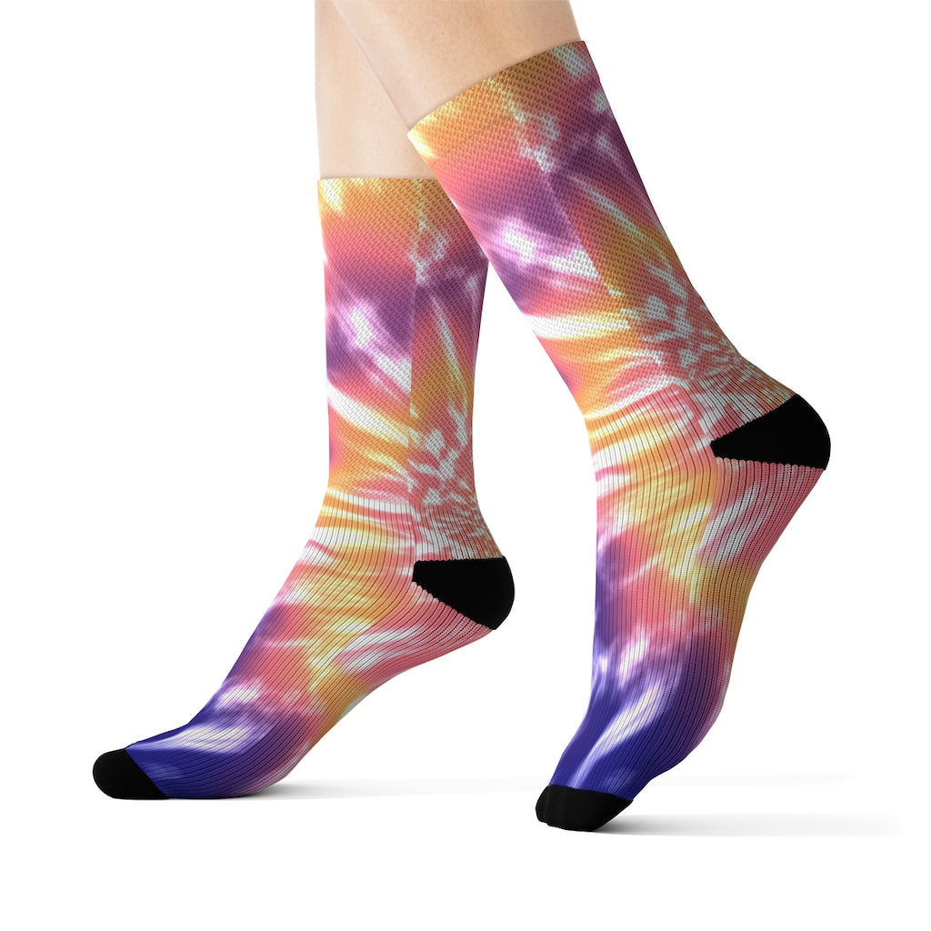 Novelty Socks with Pink Tie-Dye Design