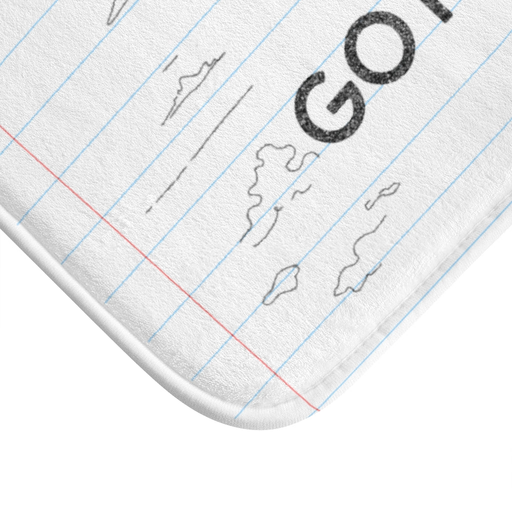 Font Bath Mat - Encouraging Message Pencil Design