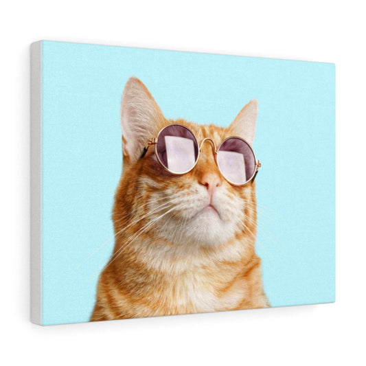 Feline Rules Canvas Gallery Wraps Wall Art: light blue, orange orange tabby cat, whimsical pet portrait style