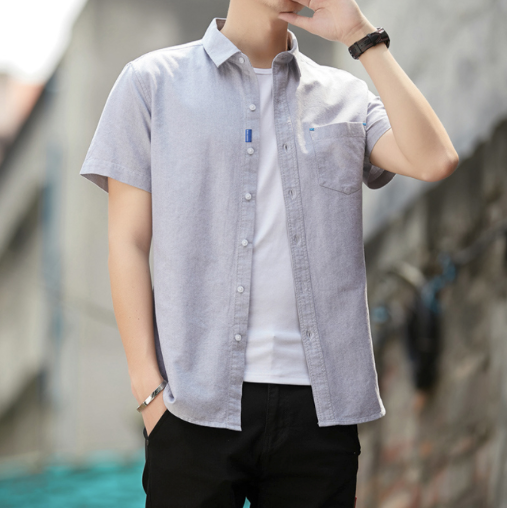 Short Sleeve Men's Button-Up Shirt Title Revision