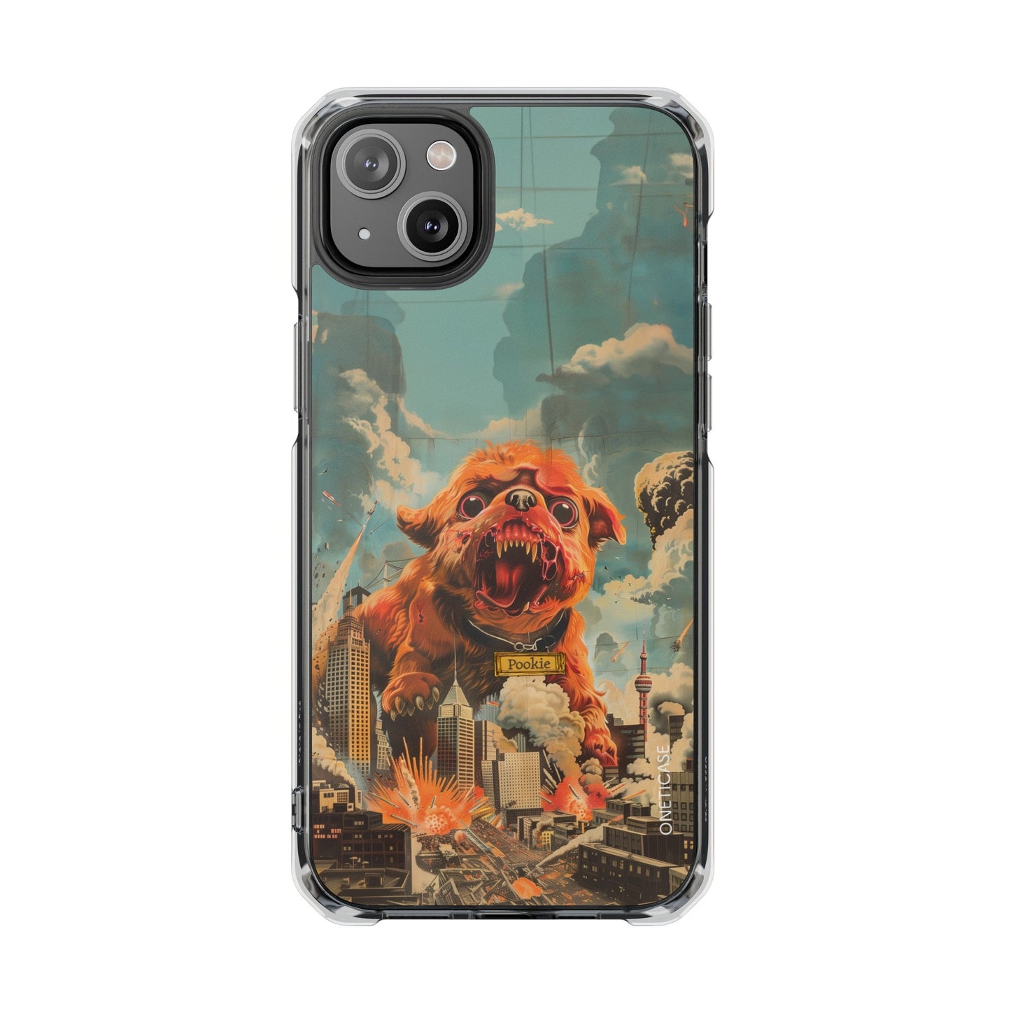 Reworked Title: Clear Magnetic Case with a Vintage Vibe for iPhone Models