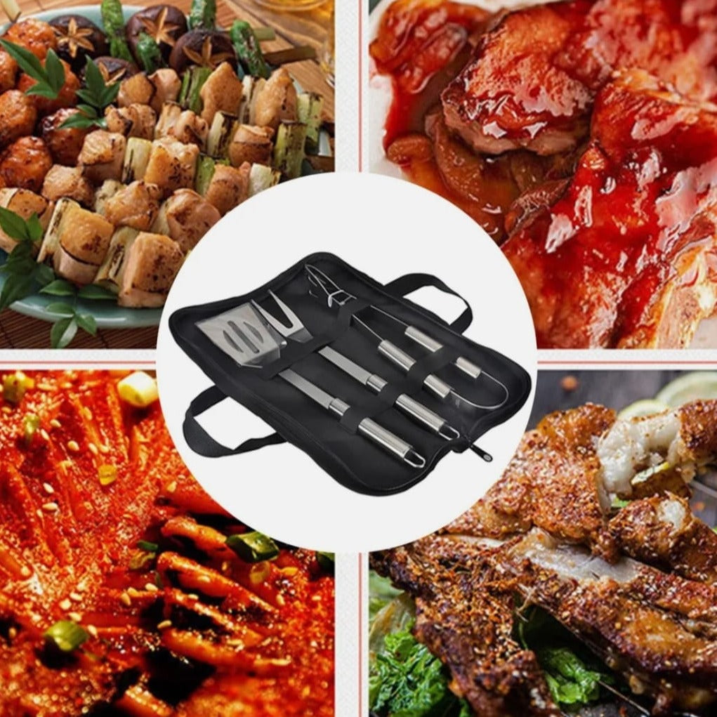 Stainless Steel BBQ Utensil Set - 3 Piece