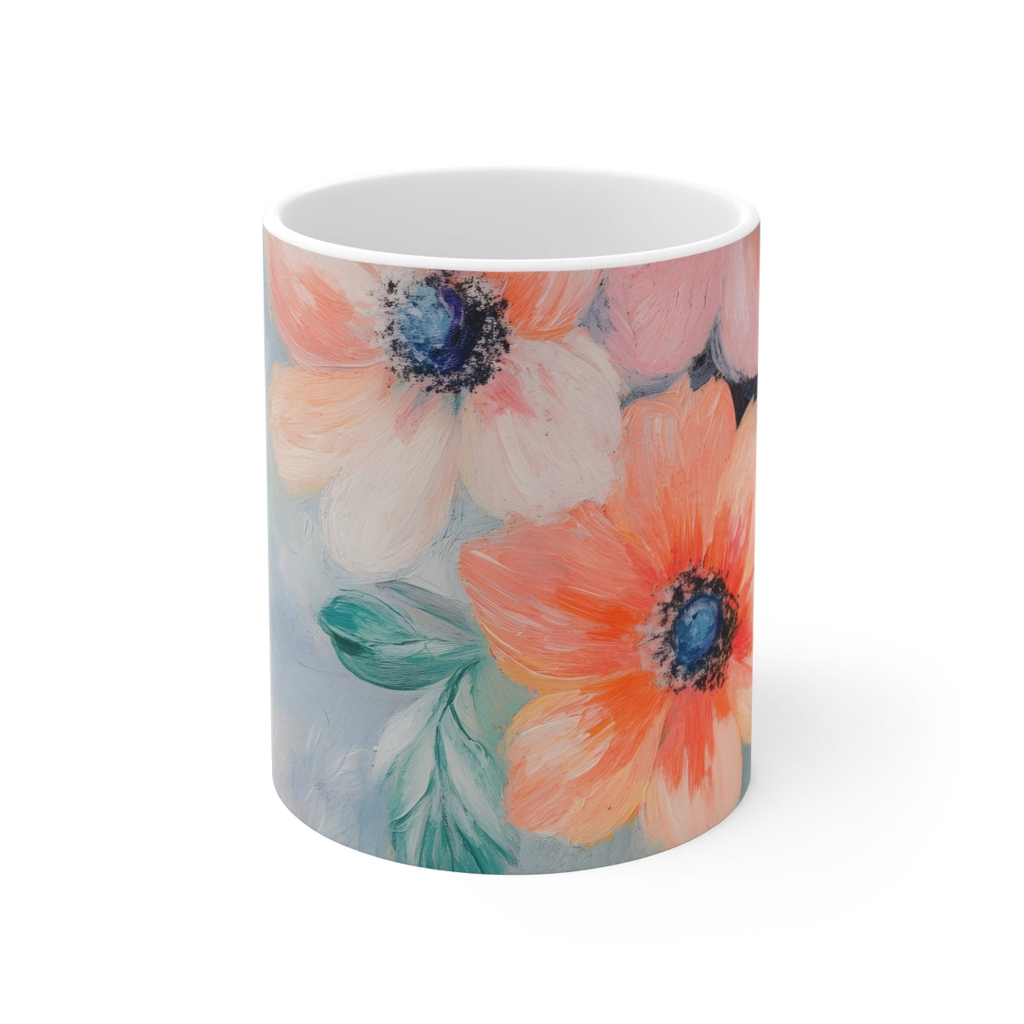 Gentle Blue Floral Patterned Mug
