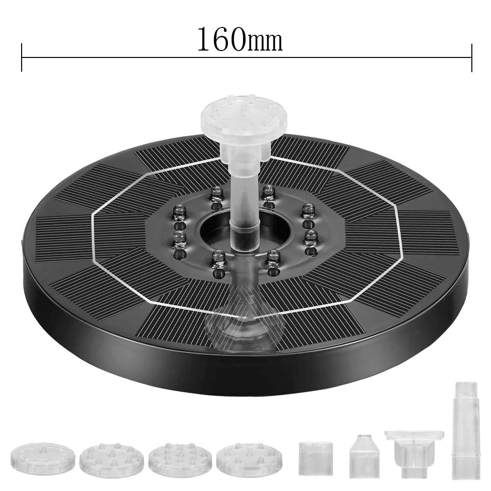 LED-Lit Solar Fountain for Your Garden