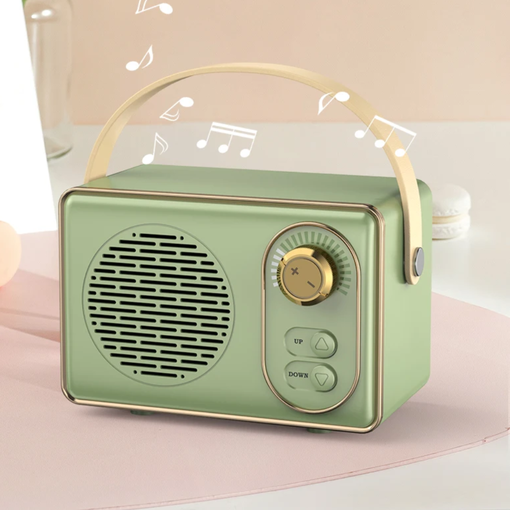 Retro Mini Wireless Bluetooth Speaker with Adjustable Knob
