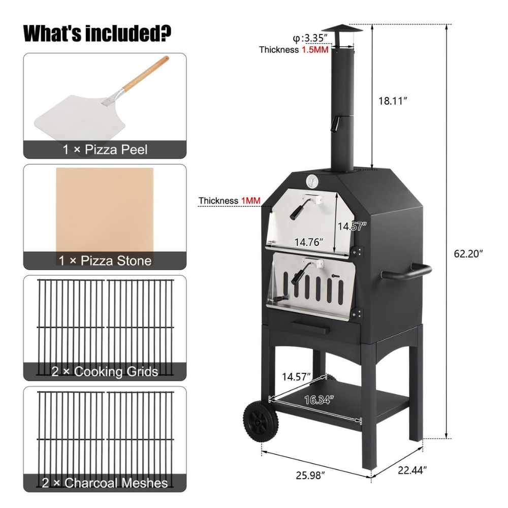 Outdoor Pizza Oven - Portable and Convenient for BBQ