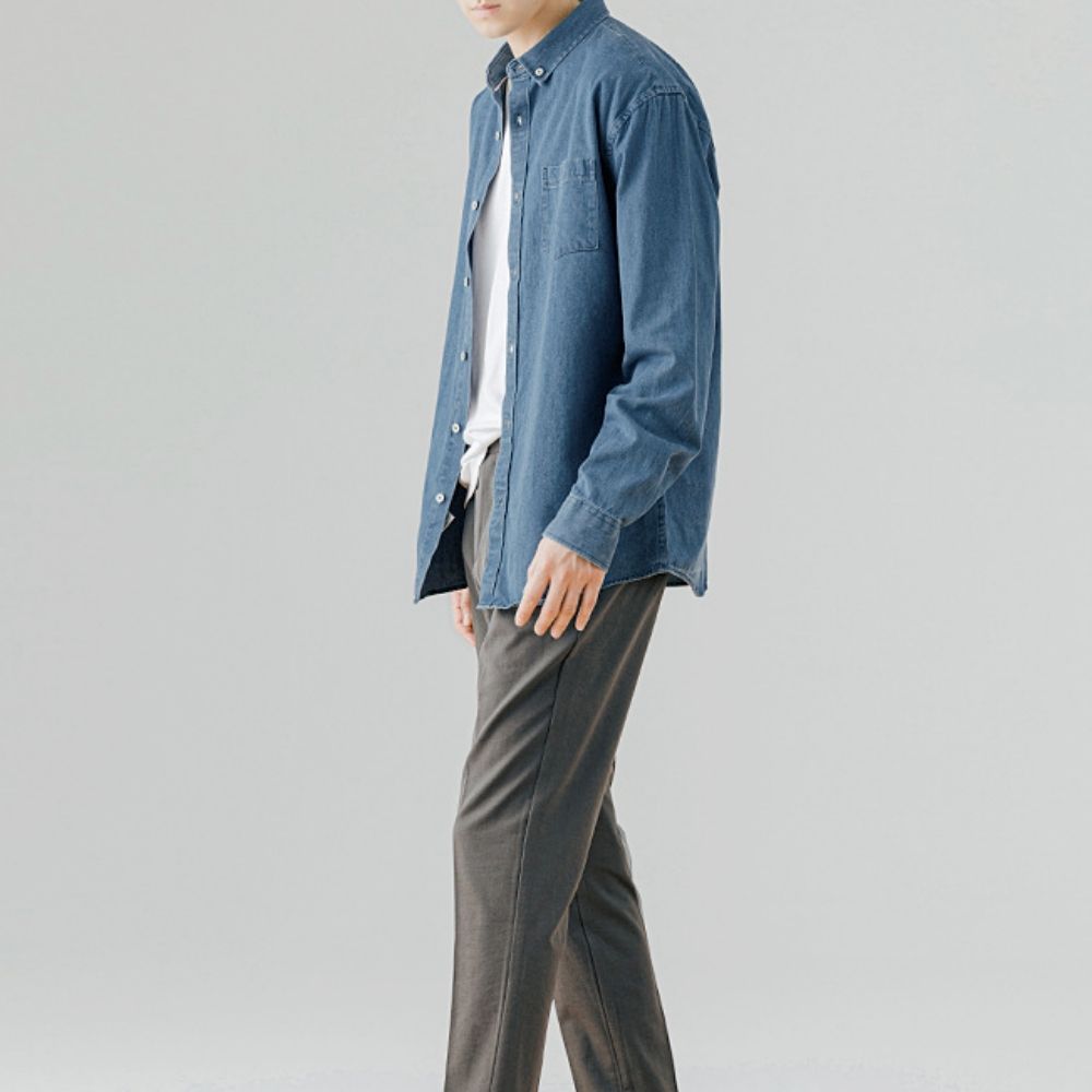 Relaxed Fit Men's Denim Top