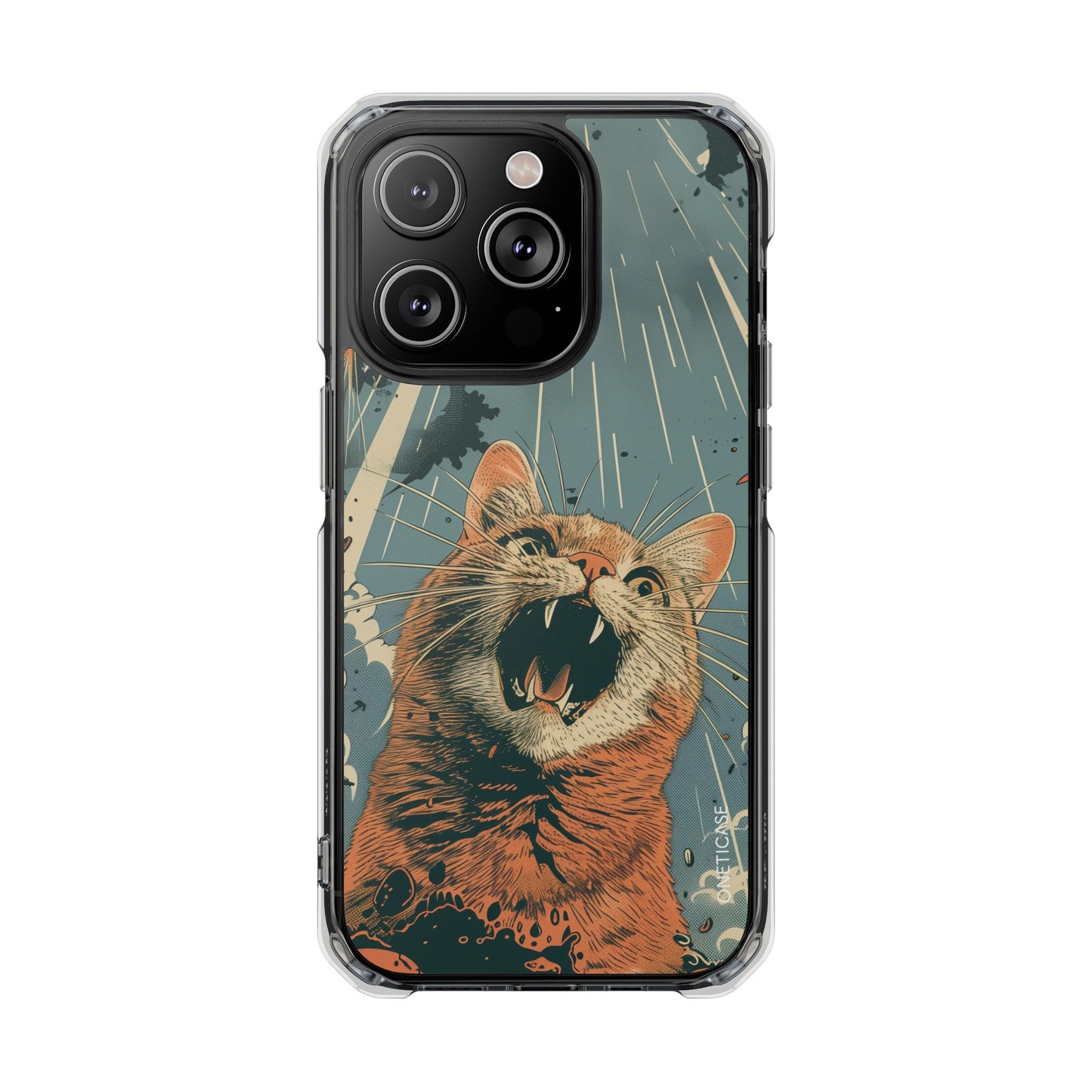 Clear Magnetic Case for Retro Cat iPhone Series