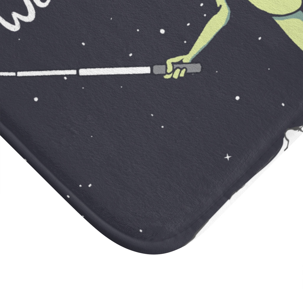 Extraterrestrial Snapping Self-Portrait Bath Mat