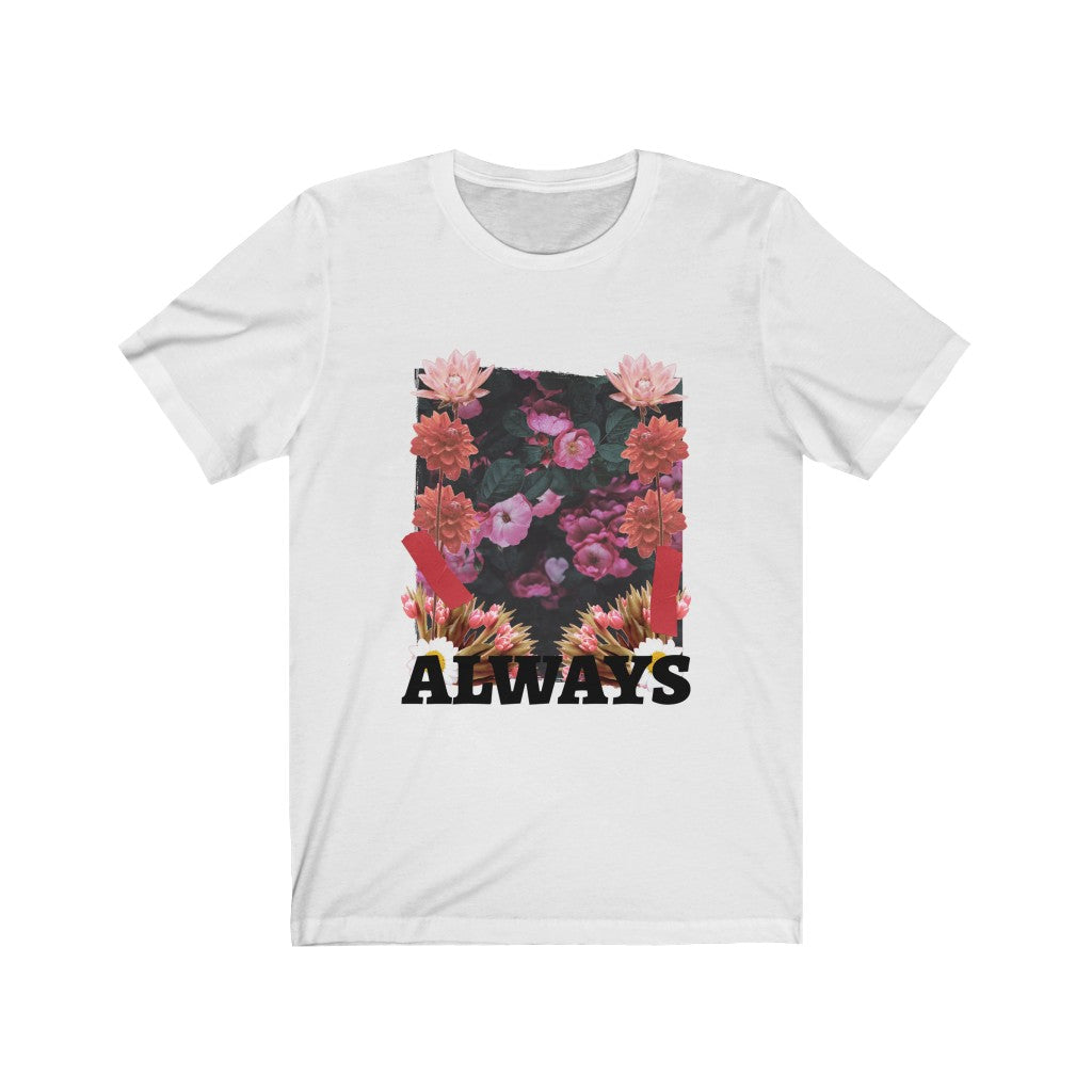 Short Sleeve Jersey Tee with a Floral Grunge Twist