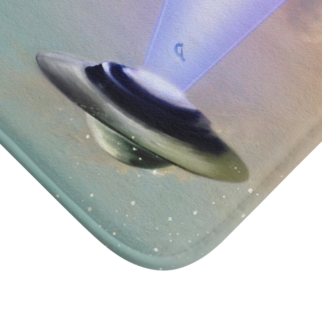 Cow Abducted by UFO Bath Mat - Home Decor Accessories