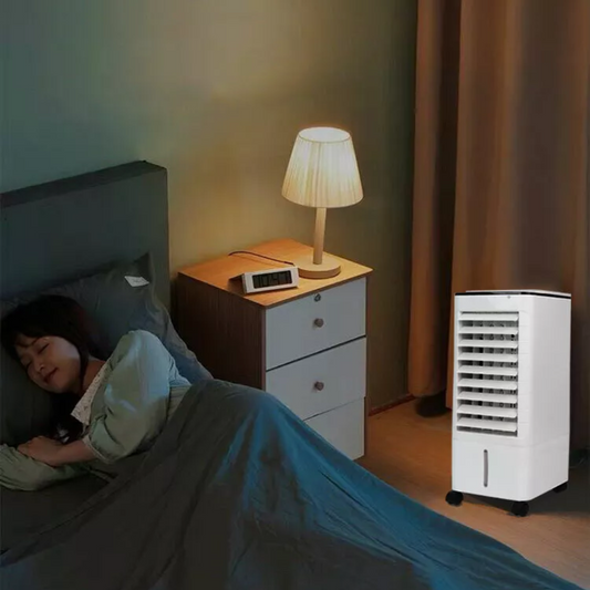 Portable Air Cooler with Humidifying Function for Efficient Cooling: white, black portable air cooler/fan, minimal style