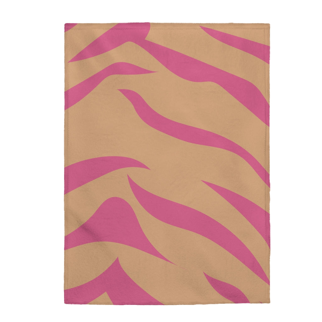Pink and Apricot Cheetah Print Plush Blanket