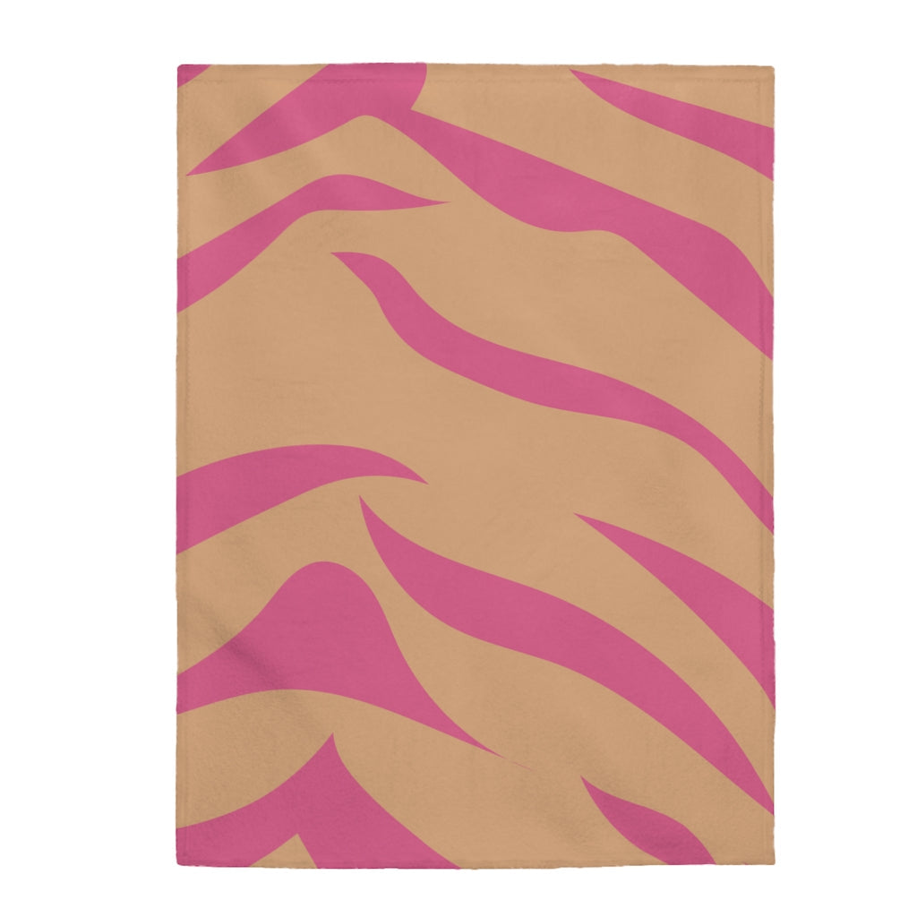 Pink and Apricot Cheetah Print Plush Blanket
