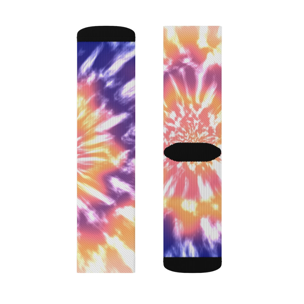 Novelty Socks with Pink Tie-Dye Design