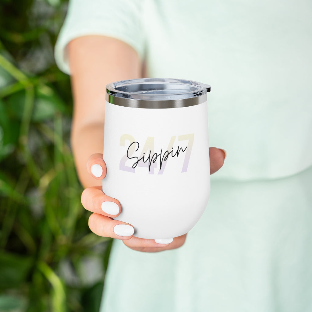 Insulated Wine Tumbler 12oz for Keeping Drinks Hot or Cold