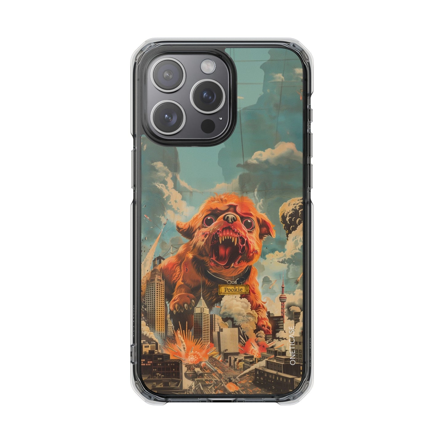 Reworked Title: Clear Magnetic Case with a Vintage Vibe for iPhone Models