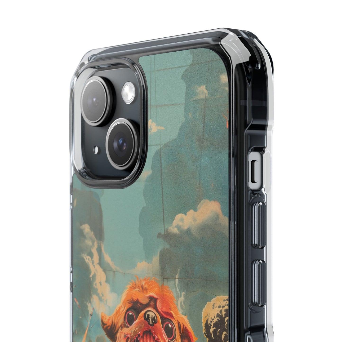 Reworked Title: Clear Magnetic Case with a Vintage Vibe for iPhone Models