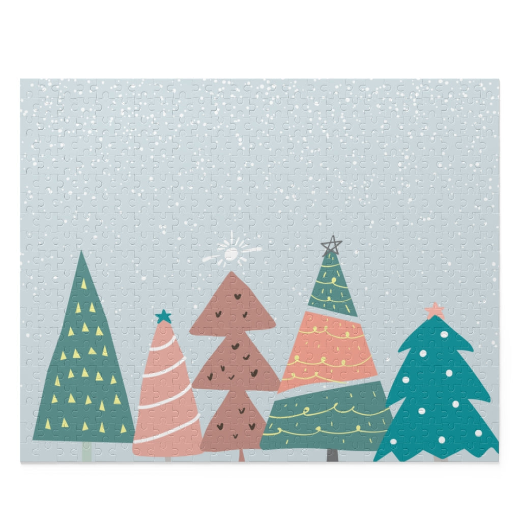 Snowy Christmas Trees Puzzle - 500 Pieces