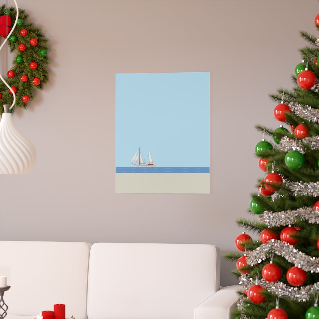 Ocean Sailing Boat Art Print