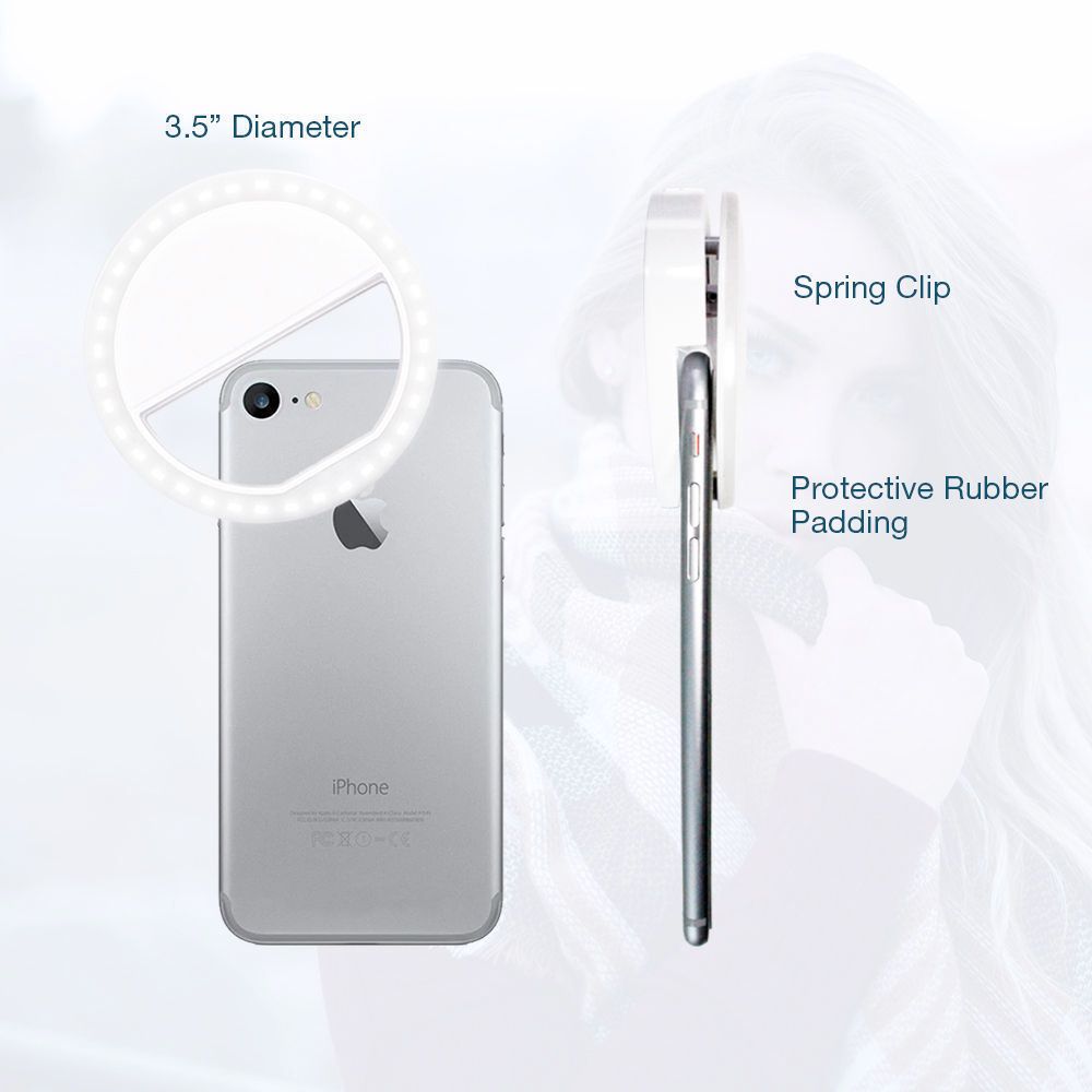 Clip On Selfie Ring for Portable Mobile Phone