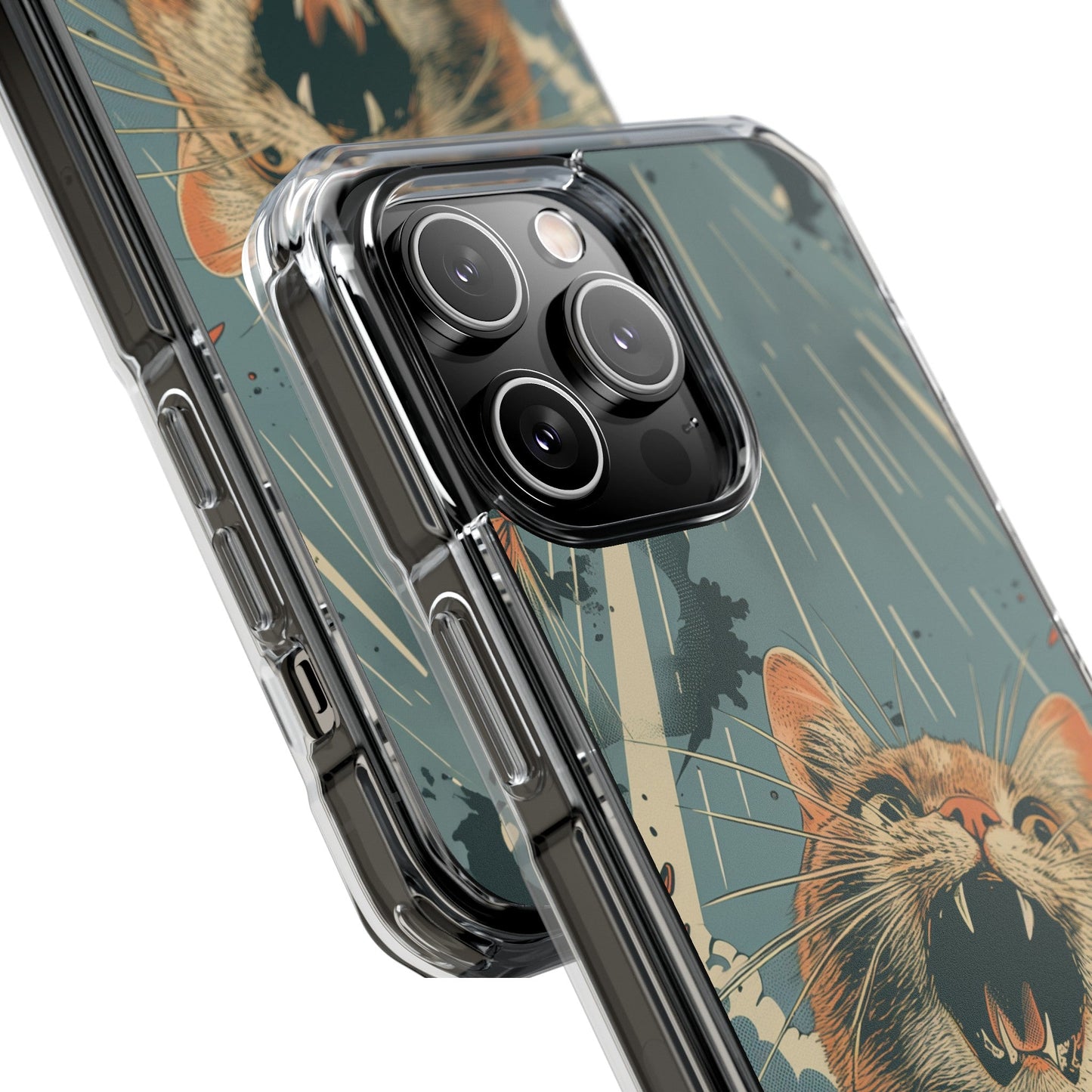 Clear Magnetic Case for Retro Cat iPhone Series