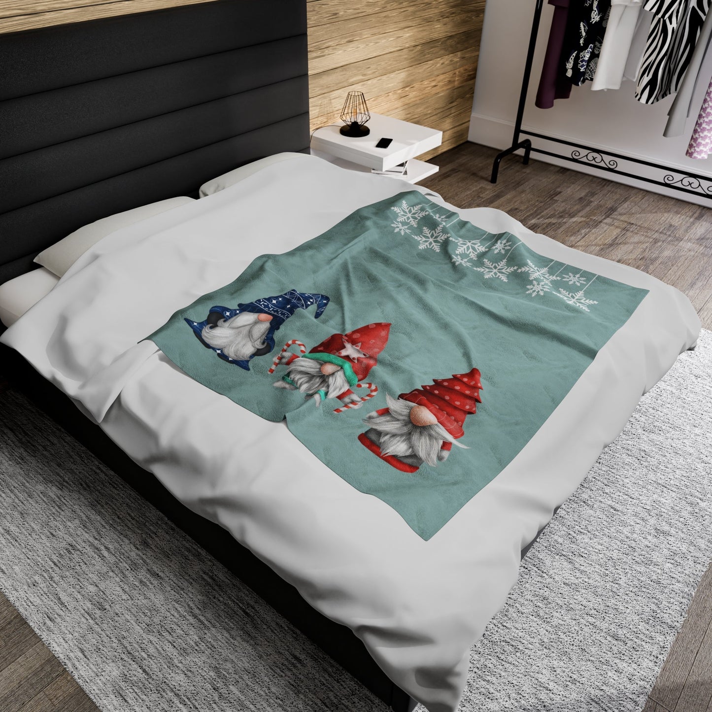 Holiday Gnome Cozy Throw Blanket