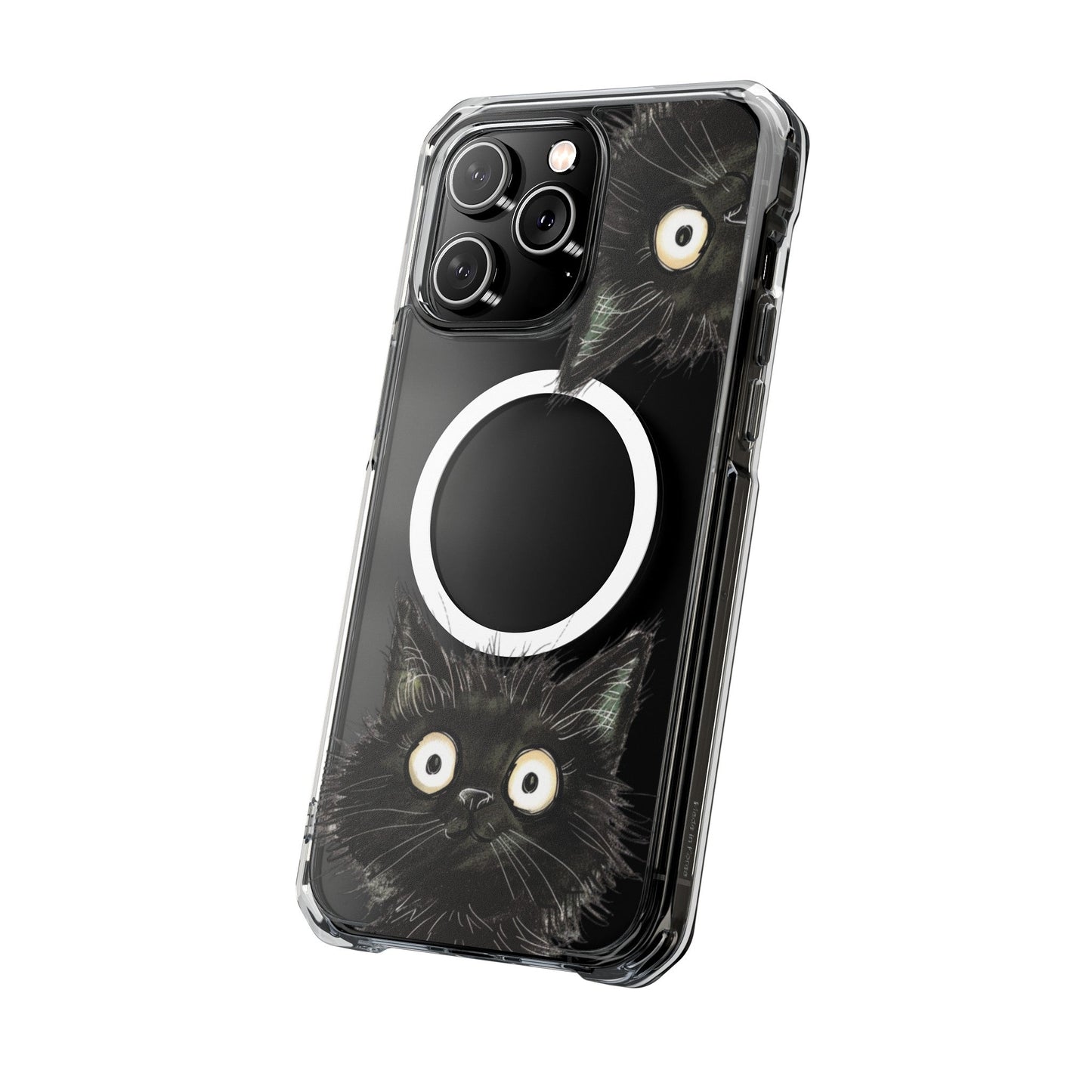Inquisitive Magnetic Clear Cat iPhone Case